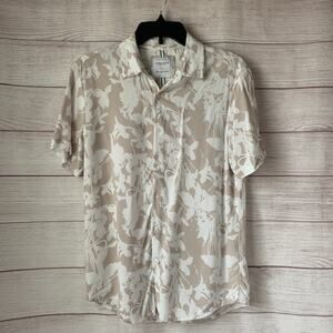 Denim & Flower Ricky Singh Men's Hawiian Floral Button Up Shirt Size S